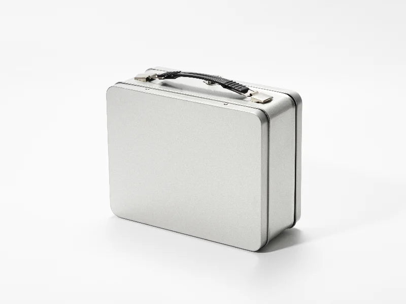 Sublimation Blanks Metal Lunch Box (Silver, 22*17.5*9.6cm)
