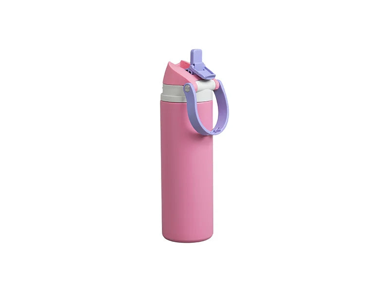 Engraving Blanks 25oz/750ml Powder Coated Stainless Steel Bottle w/ Pop Lid (Purple)