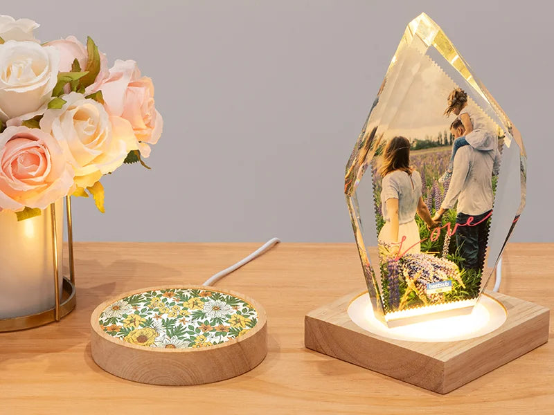 Sublimation Blank LED Light Base with Glass Sheet (Round)