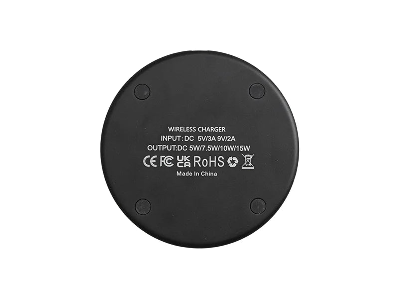 Sublimation  Black Round Wireless Charger