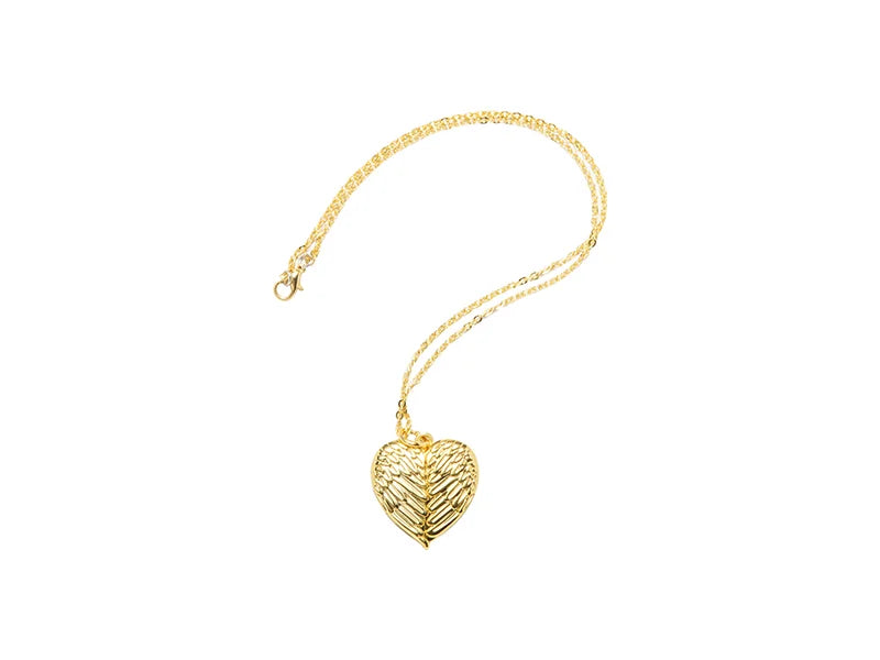 Sublimation Heart Angel Wings Necklace (Gold)