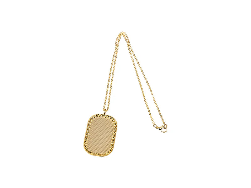 Sublimation Blank Square Necklace w/ diamond (Gold)