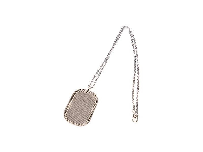 Sublimation Blank Square Necklace w/ diamond (Silver)
