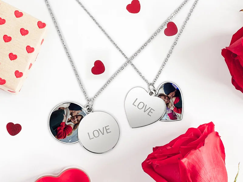 Sublimation Blanks Round Shape Heart Sliding Locket