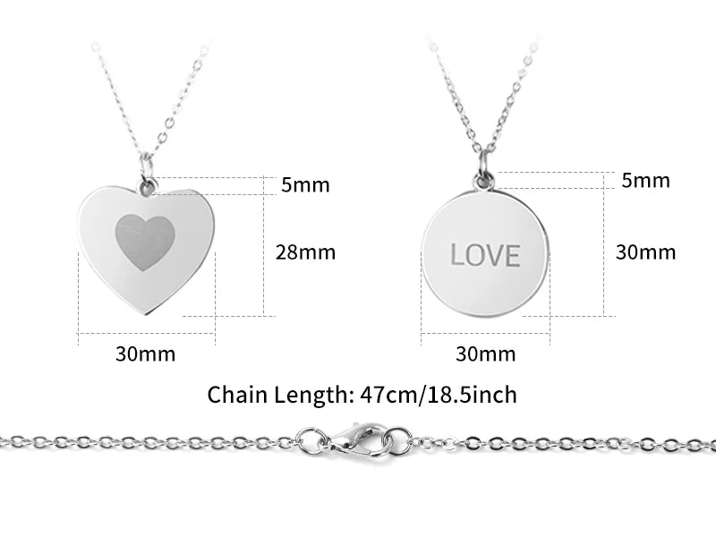 Sublimation Blanks Round Shape Love Sliding Locket
