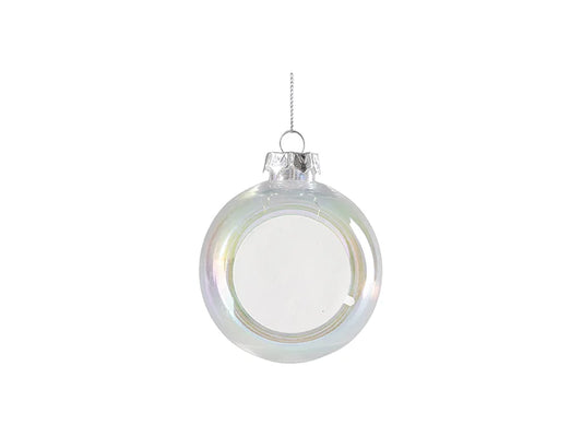Sublimation 8cm Plastic Holographic Christmas Ball Ornament w/o Insert (Clear)