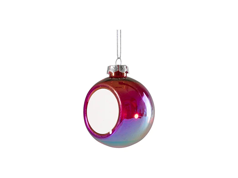 Sublimation 8cm Plastic Holographic Christmas Ball Ornament w/o Insert