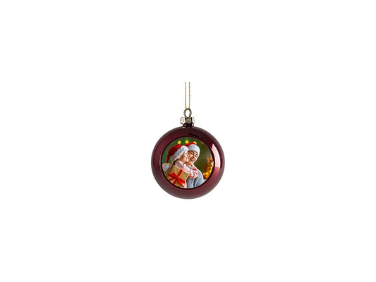 Sublimation 8cm Plastic Sparkling Christmas Ball Ornament w/o Insert (Red)