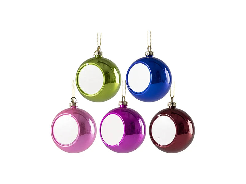 Sublimation 8cm Plastic Sparkling Christmas Ball Ornament w/o Insert