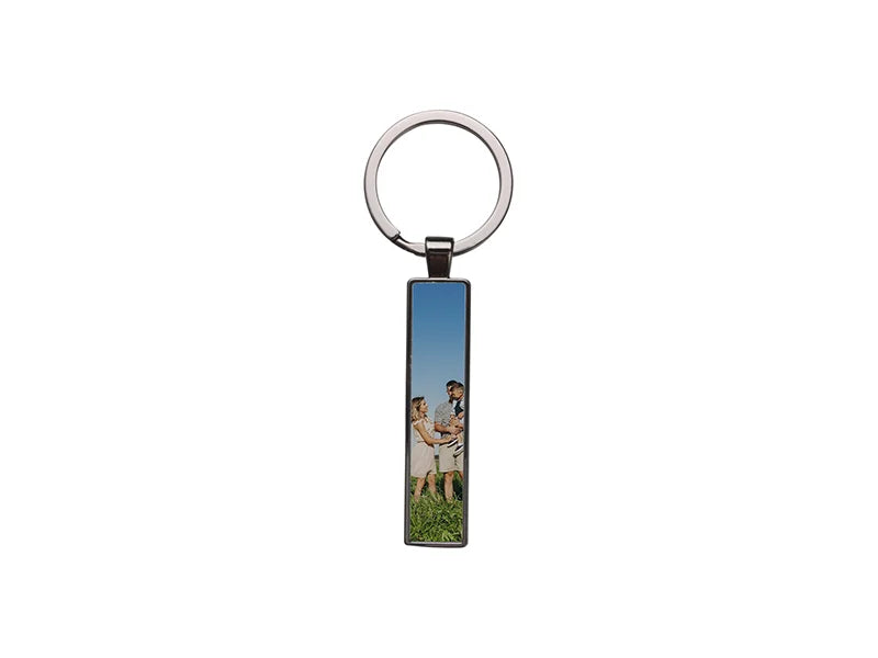 Sublimation Blanks Double Sided Aluminium insert Key Chain 1.3x6.3cm-Black