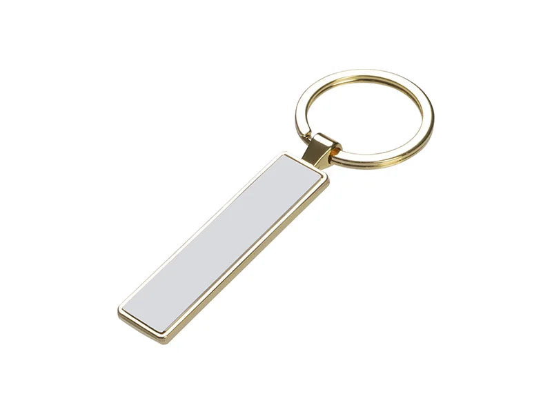 Sublimation Blanks Double Sided Aluminium insert Key Chain 1.3x6.3cm-Gold