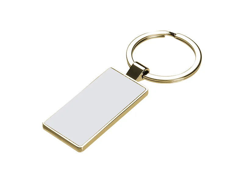 Sublimation Blanks Double Sided Aluminium insert Key Chain 2.2*5.1cm-Gold