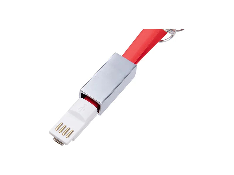 Sublimation Portable Data Cable Keychain(Small, Red)