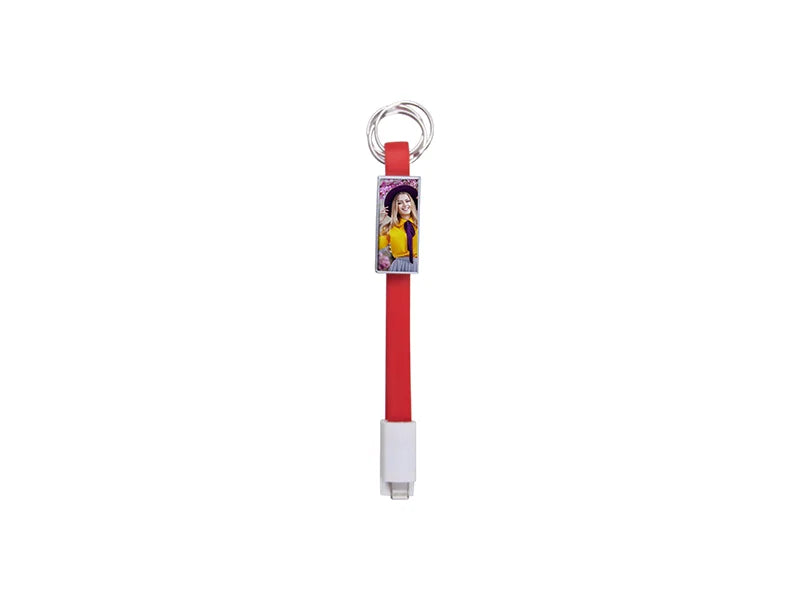 Sublimation Portable Data Cable Keychain(Small, Red)