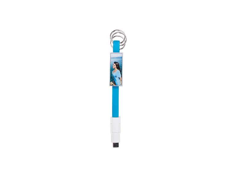 Sublimation Portable Data Cable Keychain (Large, Blue)