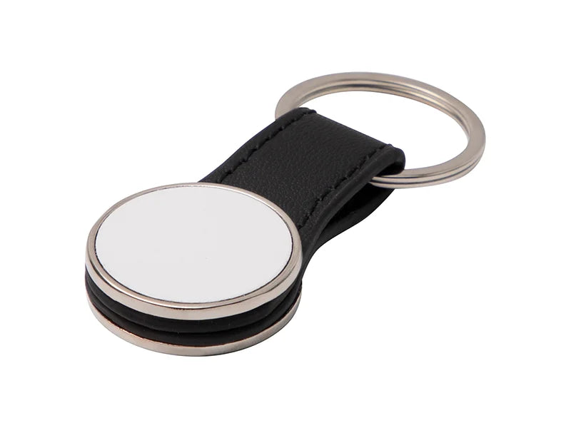 Double-Sided Sublimation PU Strap Key Chain (Round, 3*5.8cm)