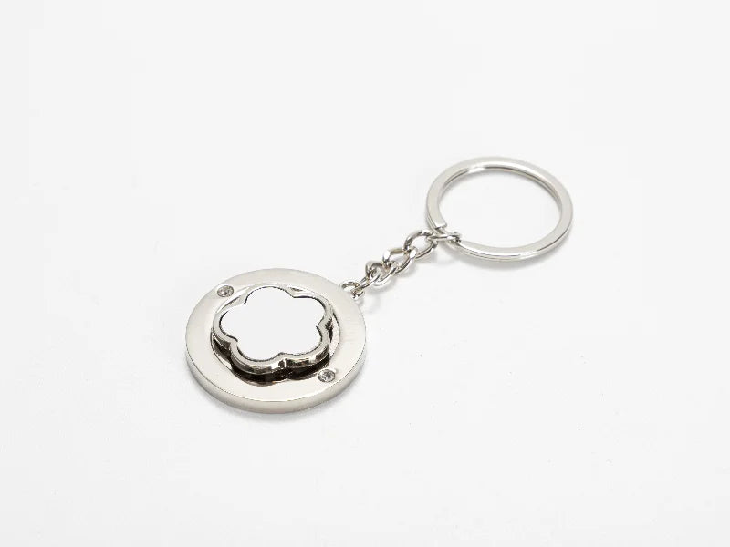 Sublimation Blank Metal Rotatable Keychain（Flower）
