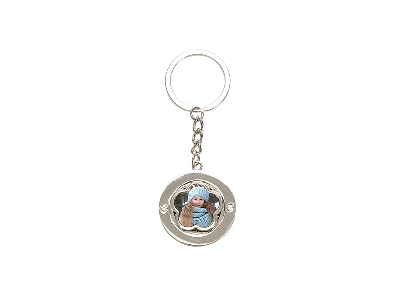 Sublimation Blank Metal Rotatable Keychain（Flower）
