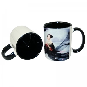 11oz Inner Rim Color Mug-Black