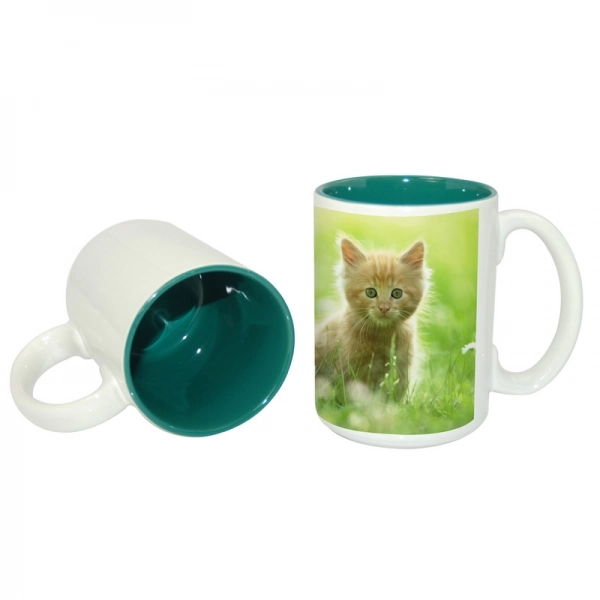 15oz Two-Tone Mug-Dark Green - VeSub