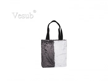 Sequin Double Layer Tote Bag (Black/White, 35*38cm)