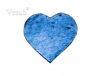 Flip Sequins Adhesive (Heart, Dark Blue W/ White)